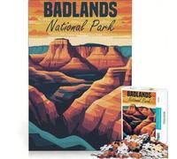 Rompecabezas de 1000 Piezas para Adultos: Póster del Parque Nacional Badlands, Juego de ingenio, Actividades Divertidas para Hacer en casa, colección de Artistas, Bellas Artes 50x75cm
