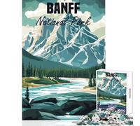 Rompecabezas de 1000 Piezas para Adultos póster del Parque Nacional Banff Juguetes antiestrés Obras de Arte Regalo Juegos Familiares difícil y desafiante tamaño 38x26cm