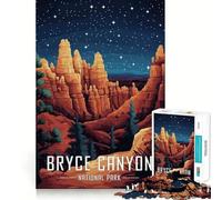 Rompecabezas de 1000 Piezas para Adultos,póster del Parque Nacional Bryce Canyon,diseño artístico de Corte nítido,desafío Mental,Juego Divertido para el Tiempo Libre,Regalo de cumpleaños (38x52cm)