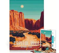 Rompecabezas de 1000 Piezas para Adultos,póster del Parque Nacional Capitol Reef,decoración Elegante y Funcional,Juguete para ejercitar la Mente,diversión Informal, (38x52cm)