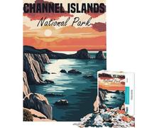 Rompecabezas de 1000 Piezas para Adultos Póster del Parque Nacional de Las Islas del Canal Diversión en casa Juguetes de Bricolaje con Patrones para armar Ideales para Mayores