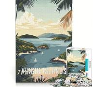 Rompecabezas de 1000 Piezas para Adultos Póster del Parque Nacional de Las Islas Vírgenes Juegos Familiares un Reto para completar Que fomenta el Amor Entre Parejas 38x52cm