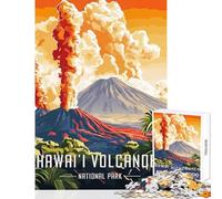 Rompecabezas de 1000 Piezas para Adultos póster del Parque Nacional de los Volcanes de Hawái Juguetes antiestrés Regalo Divertido Juego de ingenio para Mejorar el Amor en Pareja tamaño 38x26cm