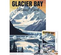 Rompecabezas de 1000 Piezas para Adultos póster del Parque Nacional Glaciar Bay Juguete Educativo Regalo para cumpleaños Juegos relajantes colección de Artistas Bellas Artes tamaño 38x52cm