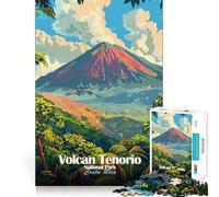 Rompecabezas de 1000 Piezas para Adultos Póster del Parque Nacional Volcán Tenorio, Piezas de Corte Limpio, Juego de Habilidad Mental, Momento de Calma, Diversión, Escena navideña, Arte (38x26cm)