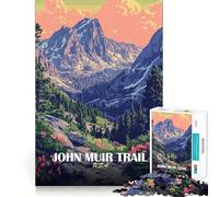Rompecabezas de 1000 Piezas para Adultos Póster del Sendero John Muir de EE UU,Paisaje,Corte Premium,Divertido,Estimulante para la Mente,Juego Relajante, Tranquilo (38x26cm)