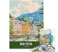 Rompecabezas de 1000 Piezas para Adultos Póster turístico de Bad Ischl Austria Rompecabezas para Adultos Análisis y lógica Juego Educativo Familiar difícil y desafiante 38x52cm