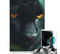 Rompecabezas de 1000 Piezas para Adultos: Primer Plano de la Pantera Negra con Ojos Dorados, Juego de ingenio, dificultad Alta, Ideal para Fortalecer el Amor en Pareja 50x75cm