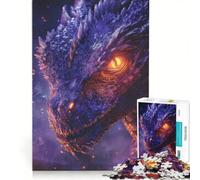 Rompecabezas de 1000 Piezas para Adultos: Primer Plano de un dragón, Juego Educativo para ejercitar la Mente y Las Manos, Que fomenta el Amor en Pareja 50x75cm