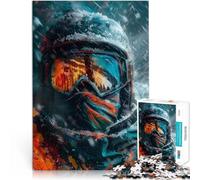 Rompecabezas de 1000 Piezas para Adultos “Primer Plano de un Esquiador en una tormenta de Nieve” Madera,para Mayores de 14 años Juegos de relajación Gran Regalo。tamaño:50x75cm
