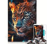 Rompecabezas de 1000 Piezas para Adultos Primer Plano de un Leopardo Juegos educativos Entrena tu Cerebro y Tus Manos colección de Artistas Bellas Artes 38x52cm