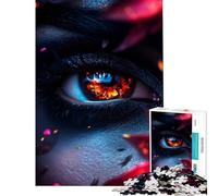 Rompecabezas de 1000 Piezas para Adultos Primer Plano de un Ojo ardiente Juego Imposible Juguete Educativo y Divertido para Mejorar la Memoria (tamaño 38x52cm)