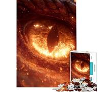 Rompecabezas de 1000 Piezas para Adultos Primer Plano del Ojo ardiente del dragón Ayuda a ejercitar el Cerebro Actividades Familiares Juegos relajantes para Mayores de 14 años Juego (38x26cm)