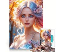 Rompecabezas de 1000 Piezas para Adultos Princesa Flor de Primavera,decoración Elegante y Funcional,Juego Divertido y lúdico,Ideal para cumpleaños 50x75cm