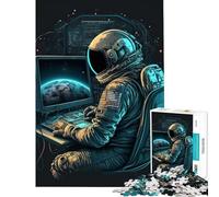 Rompecabezas de 1000 Piezas para Adultos Programador en el Espacio Actividades Divertidas en casa para Toda la Familia Juego Imposible para Mayores de 14 años 38x52cm