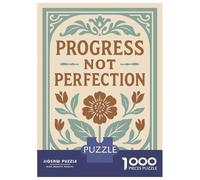 Rompecabezas De 1000 Piezas para Adultos Progress Not Perfection Floral Art Print Rompecabezas para Adultos Juegos Relajantes Que Mejoran La Memoria Interacción Entre Padres E Hijos 70x50cm/1000pcs