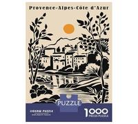 Rompecabezas De 1000 Piezas para Adultos Provence-Alpes-Côte DAzur Illustration Rompecabezas Juego De Ingenio Carrera De Velocidad De Manos Interacción Entre Padres E Hijos 52x38cm/1000pcs