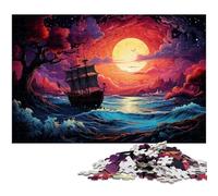 Rompecabezas de 1000 Piezas para Adultos: Psicodelia Colorida en una Noche de Luna Llena. Rompecabezas difícil y difícil Juguete para Adolescentes a Partir de 14 años. 1000 Piezas (75 x 50 cm).