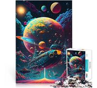 Rompecabezas de 1000 Piezas para Adultos Psicodelia galáctica Competición de Velocidad de Manos Adecuado para decoración de Escritorio. 38x26cm