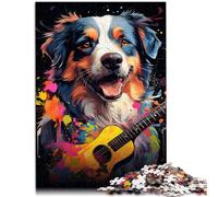 Rompecabezas de 1000 piezas para Adultos psicodélicos por perros musicales, Juguetes educativos y educativos 10.27 pulgadas x 14.96", Anti-Stress
