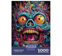 Rompecabezas De 1000 Piezas para Adultos Psychedelic Skull Art Print Rompecabezas para Adultos Juegos Familiares Una Obra De Arte Ayuda A Ejercitar El Cerebro 52x38cm/1000pcs