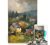Rompecabezas de 1000 Piezas para Adultos Pueblo Antiguo al Atardecer Juego práctico para ejercitar la Mente y Las Manos Cada Pieza es única 38x26cm