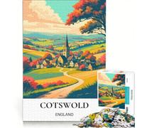 Rompecabezas de 1000 Piezas para Adultos: Pueblo de Cotswold, Juegos Divertidos, interacción Entre Padres e Hijos, Cada Pieza es única 50x75cm