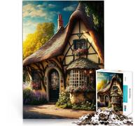 Rompecabezas de 1000 Piezas para Adultos Pueblo de fantasía de Primavera Acertijo para Cada Pieza es única: un desafiante y Divertido Juego Familiar 52x38cm