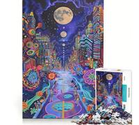 Rompecabezas de 1000 Piezas para Adultos Pueblo de fantasía Urbana Juego de ingenio antiestrés Cada Pieza es única 38x26cm