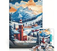 Rompecabezas de 1000 Piezas para Adultos Pueblo de montaña en Sierra Nevada España Juguetes antiestrés Un Reto difícil Colección de Artistas Bellas Artes 50x75cm