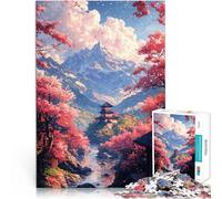 Rompecabezas de 1000 Piezas para Adultos Pueblo de montaña japonés Juguetes Juegos Educativos Antiestrés Mejorar el Amor Entre Parejas 52x38cm