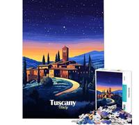 Rompecabezas de 1000 Piezas para Adultos Pueblo Toscano Nocturno Juegos Familiares Juguetes adictivos para Cultivar la Paciencia Regalos de cumpleaños una Obra de Arte (tamaño 38x52cm)