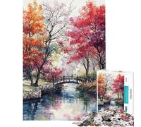Rompecabezas de 1000 Piezas para Adultos Puente a la Caída - Juegos de relajación para Adultos - Decoración del hogar - Regalo Ideal para Toda la Familia (Tamaño 50x75cm)
