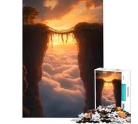 Rompecabezas de 1000 Piezas para Adultos Puente de Enredaderas al Atardecer Entre imponentes acantilados Juguetes educativos Juegos Divertidos desafío difícil Regalos para Mujeres y Hombres (38x26cm)