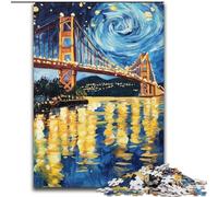 Rompecabezas de 1000 Piezas para Adultos, Puente de San Francisco de Noche, Juego Familiar para Adolescentes, decoración del hogar, Rompecabezas, Regalo (tamaño 50x75cm)