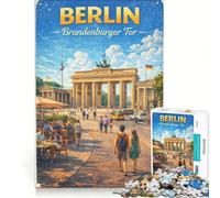 Rompecabezas de 1000 Piezas para Adultos: Puerta de Brandenburgo de Berlín, Juego práctico, Actividades Divertidas para Hacer en casa, Juego con un diseño Precioso 38x52cm