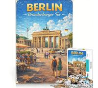 Rompecabezas de 1000 Piezas para Adultos: Puerta de Brandenburgo de Berlín, Juguete Educativo, Actividades Divertidas para Hacer en casa, Ideal para cumpleaños y Navidad 50x75cm