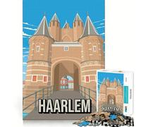 Rompecabezas de 1000 Piezas para Adultos Puerta de la Ciudad de Haarlem,Arte de Viaje,Diversión para unir,Desafío Inteligente,Juego Tranquilo,Regalo de cumpleaños para Aficionados (38x26cm)