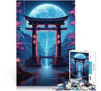 Rompecabezas de 1000 Piezas para Adultos “ Puerta Japonesa de Anime” Madera，para Mayores de 14 años Juego Familiar antiestrés desafío difícil Gran tamaño：50x75cm