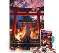 Rompecabezas de 1000 Piezas para Adultos Puerta Mística Kitsune Juguetes de Entretenimiento Familiar Regalos de cumpleaños 52x38cm