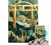 Rompecabezas de 1000 Piezas para Adultos Puerta Torii Arte Kintsugi Rompecabezas para Adultos Juegos relajantes decoración interacción Entre Padres e Hijos (tamaño 38x52cm)