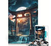 Rompecabezas de 1000 Piezas para Adultos Puerta Torii Bosque Nocturno Juego Interactivo Ideal para Reducir el estrés cumpleaños 38x26cm