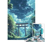 Rompecabezas de 1000 Piezas para Adultos Puerta Torii de un Santuario japonés Juegos relajantes para Adultos Una Obra de Arte Difícil y desafiante (Tamaño 38x26cm)