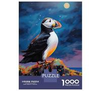 Rompecabezas De 1000 Piezas para Adultos Puffin in The Moonlight Rompecabezas para Adultos Juego Práctico Decoración De Pared Regalos para Amigos Y Familiares 38x26cm/1000pcs