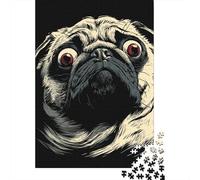 Rompecabezas De 1000 Piezas para Adultos Pug Dog T-Shirt Design Rompecabezas Juguete Decoración De Pared Difícil Difícil Cumpleaños Y Navidad 38x26cm/1000pcs