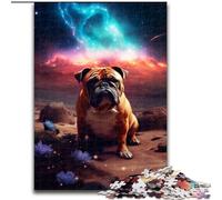Rompecabezas de 1000 Piezas para Adultos, Pug en Marte, de Madera, Ideal para Halloween, Navidad y cumpleaños, 1000 Piezas(50x75cm)