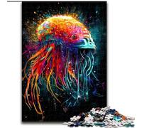 Rompecabezas de 1000 Piezas para Adultos, Pulpo Colorido, Hecho de Madera, Ideal como decoración artística o Regalo de cumpleaños, 50x75cm para cumpleaños, Vacaciones, Navidad, Halloween