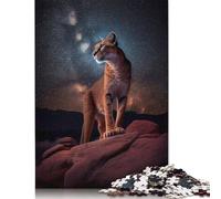 Rompecabezas de 1000 Piezas para Adultos Puma bajo Las Estrellas, Juegos desafiantes para Toda la Familia, Rompecabezas para niños a Partir de 12 años, 1000 Piezas (75 x 50 cm)