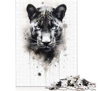 Rompecabezas de 1000 Piezas para Adultos, Puma Beauty, Acuarela, de Madera, para Adultos y Adolescentes (Mayores de 14 años, 1000 Piezas, 75 x 50 cm)