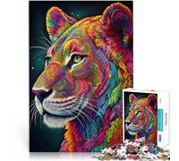 Rompecabezas de 1000 Piezas para Adultos Puma con Pelaje Colorido Juguetes de Entretenimiento Familiar Regalo para cumpleaños 38x52cm